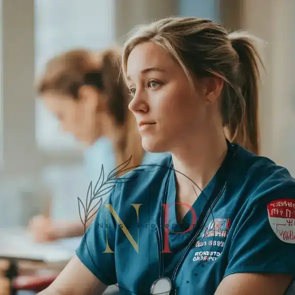 nurse in a green scrubs