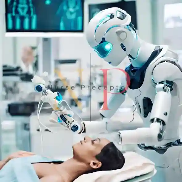 a robot performing procedure on a woman