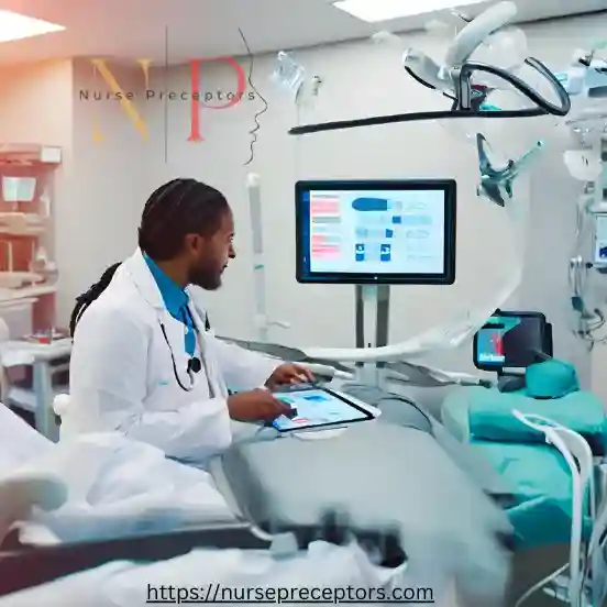 a technician operating the medical equipment