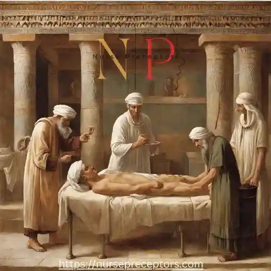 a Babylonian physician healing a sick person