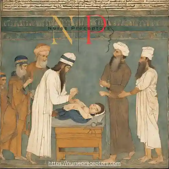 Persian physician healing a child