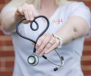 nurse showing stethoscope