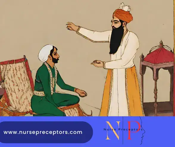 a mughal physician healing a patient