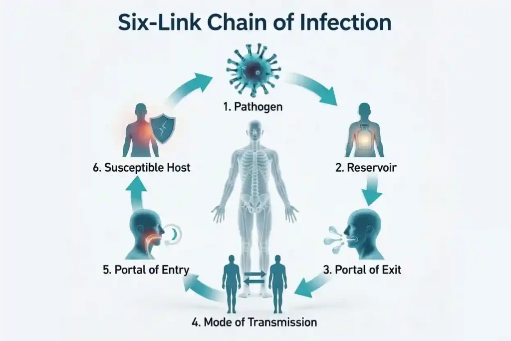 Six-link chain of infection six-link chain of infection