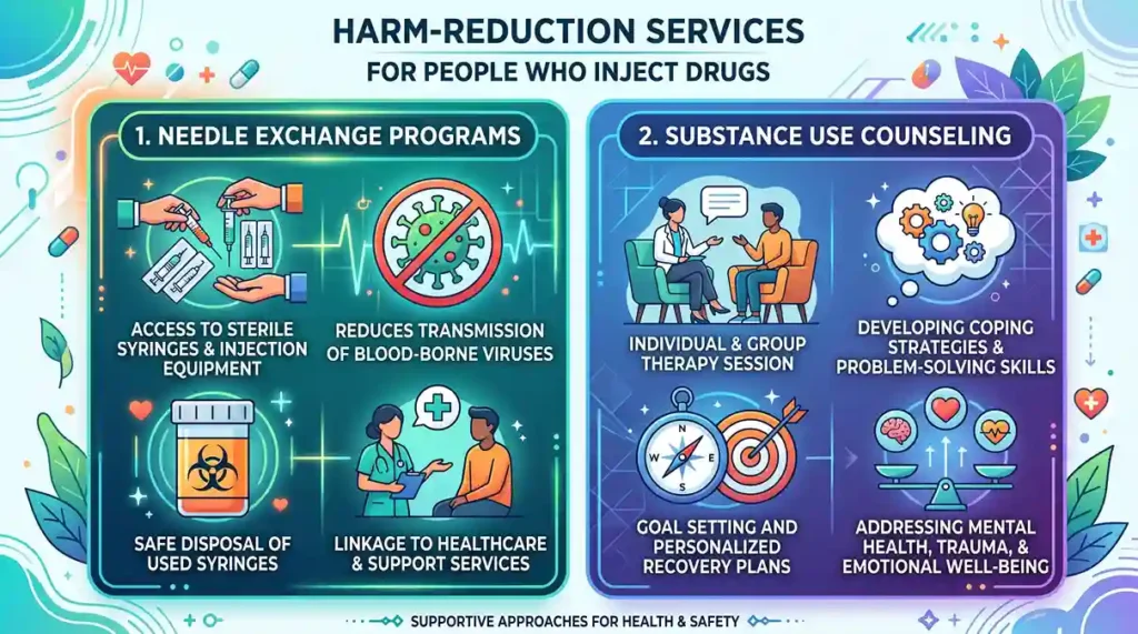 Harm Reduction Services harm reduction services (needle exchange programs and counseling)