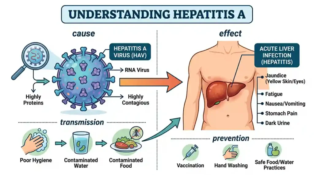 Overview of Hepatitis-A overview of hepatitis A (causes, transmission, effects, and prevention)